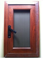 木紋色平開金剛網(wǎng)紗窗